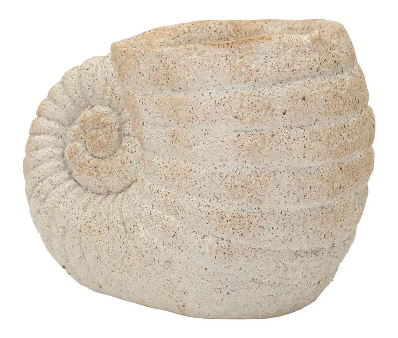 Vaso Shell Sand 33x19x23 cm in Mgo Beige