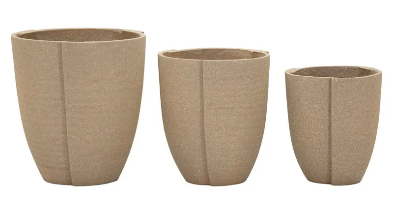 Cachepot da Esterno Perù Tris Ø43x47 cm in Resina Grigio