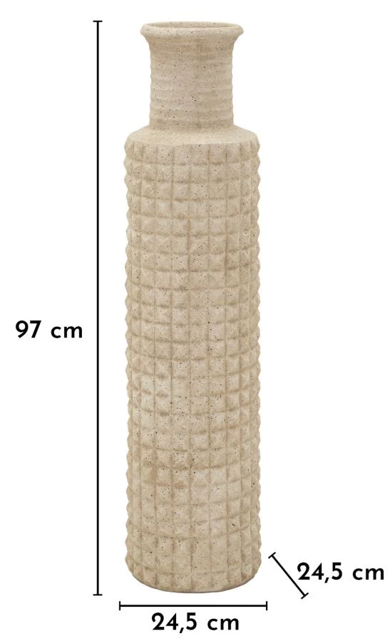 Vaso da Esterno Sand Ø24,5x97 cm in Resina Beige