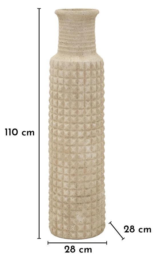 Vaso da Esterno Sand Ø28x110 cm in Resina Beige