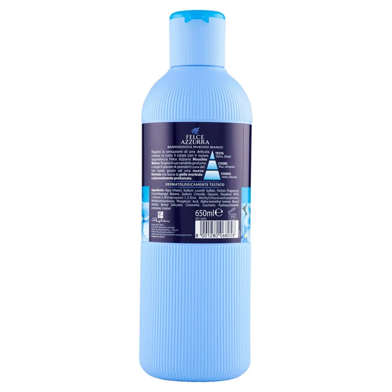 Felce Azzurra Bagnodoccia Muschio Bianco - 6 Confezioni da 650 ml - Totale: 3900 ml