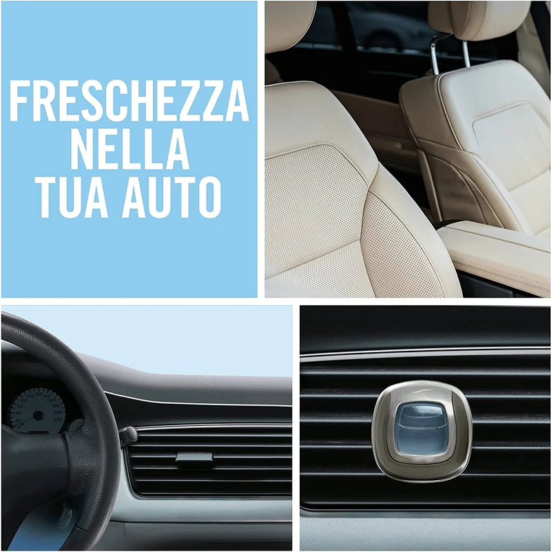 Ambi Pur Profumatore Auto, 6 Deodoranti Auto, Fragranza Oro e Fiori di Vaniglia, Elimina Odori, Facile da Agganciare, Fino a 30 Giorni di Profumo per Deodorante, Usa e Getta
