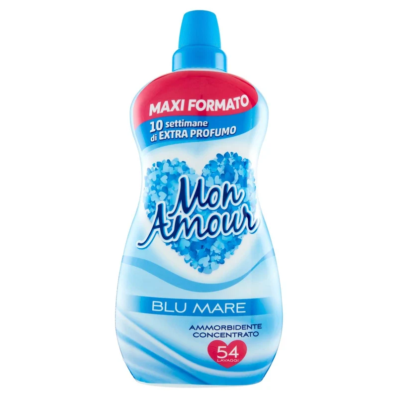 Mon Amour - Ammorbidente Concentrato Blu Mare, Capi Morbidi e Profumati - 54 Lavaggi, 1350 ml