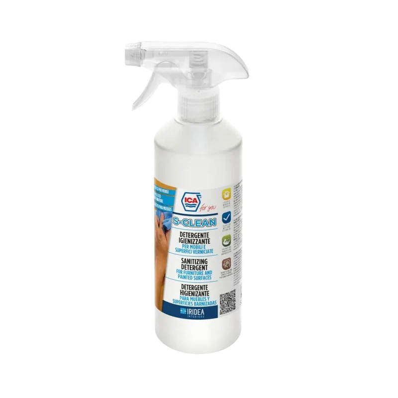 Detergente liquido neutro igienizzante per mobili e superfici verniciate Ica S-Clean Lt 0.5