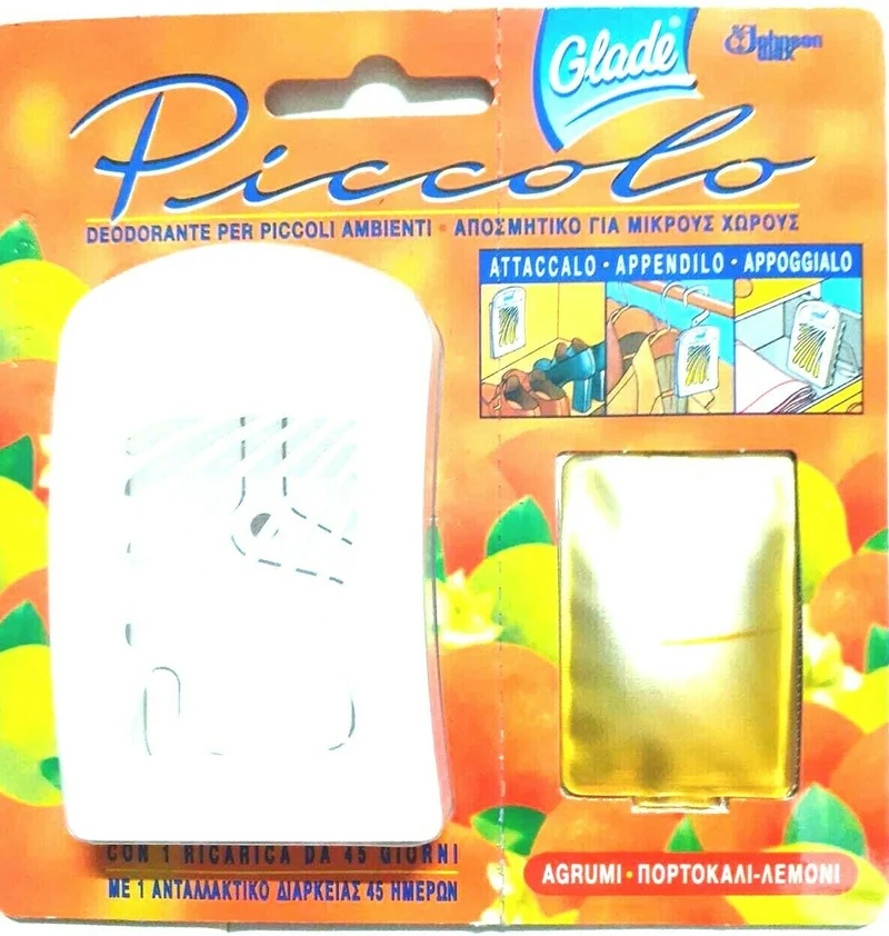 2 DEO Deodora1+1 PICCOLI AmbientI casa CON RICARICA 45 GIORNI Glade FIORI+ARANC.