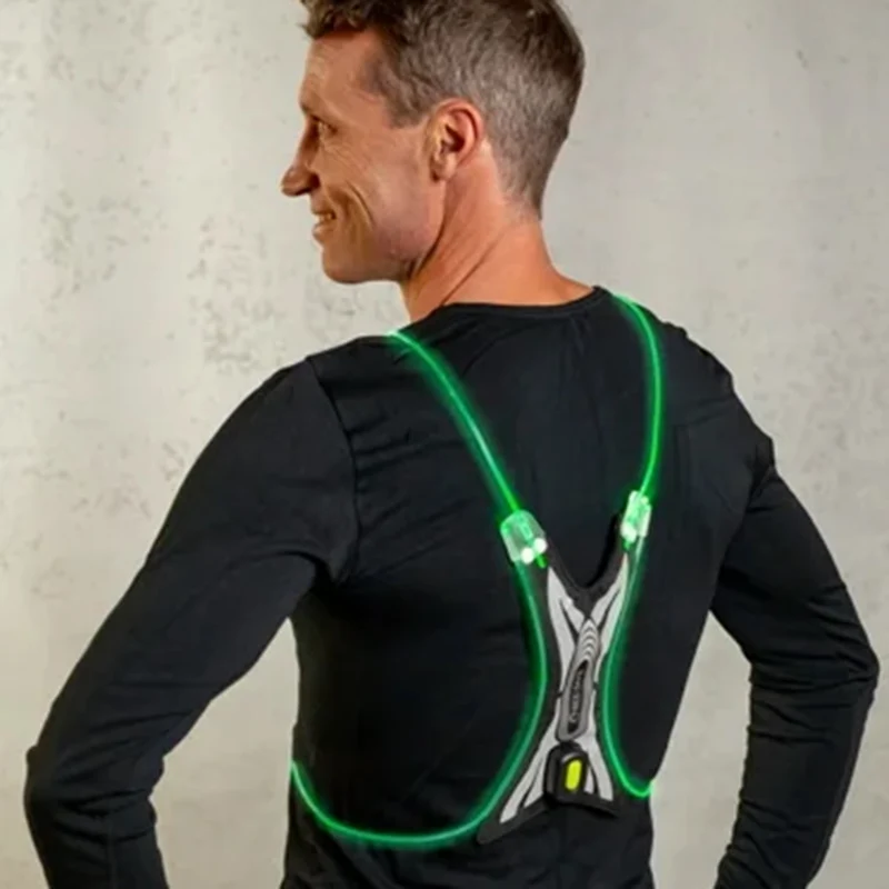 Led Vest Spider USB Sistema Luminoso-Verde