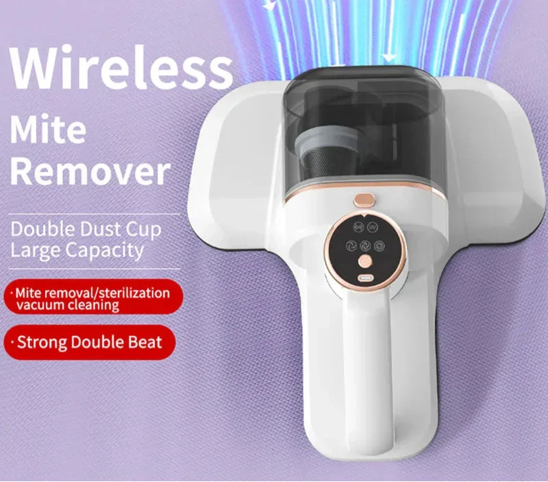 PureHome Huisstofmijtverwijderaar – Compact Reinigingsapparaat met Drietraps Zuigtechnologie & Dubbelbekersysteem