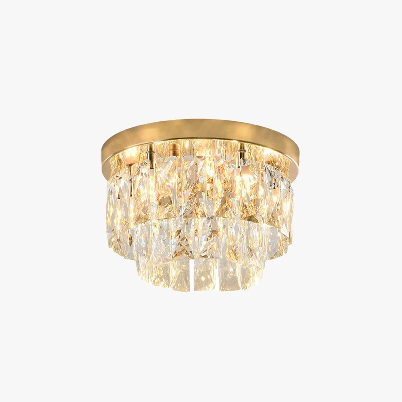 Elegant luxurious shiny crystal LED ceiling lamp for living rooms and bedrooms