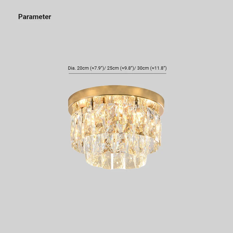 Elegant luxurious shiny crystal LED ceiling lamp for living rooms and bedrooms