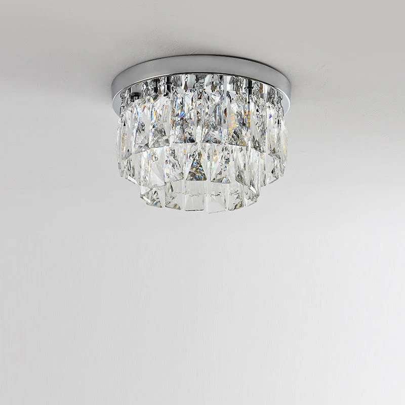 Elegant luxurious shiny crystal LED ceiling lamp for living rooms and bedrooms