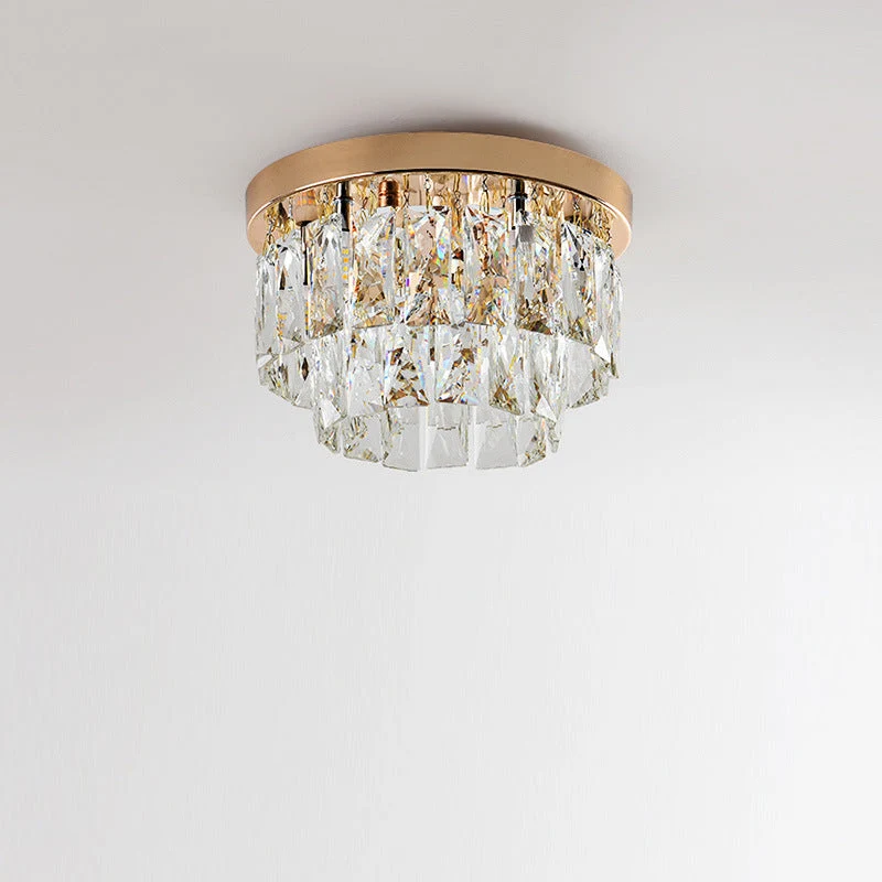 Elegant luxurious shiny crystal LED ceiling lamp for living rooms and bedrooms