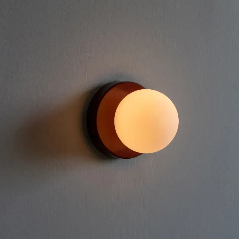Minimalist Scandinavian round glass wall lamp