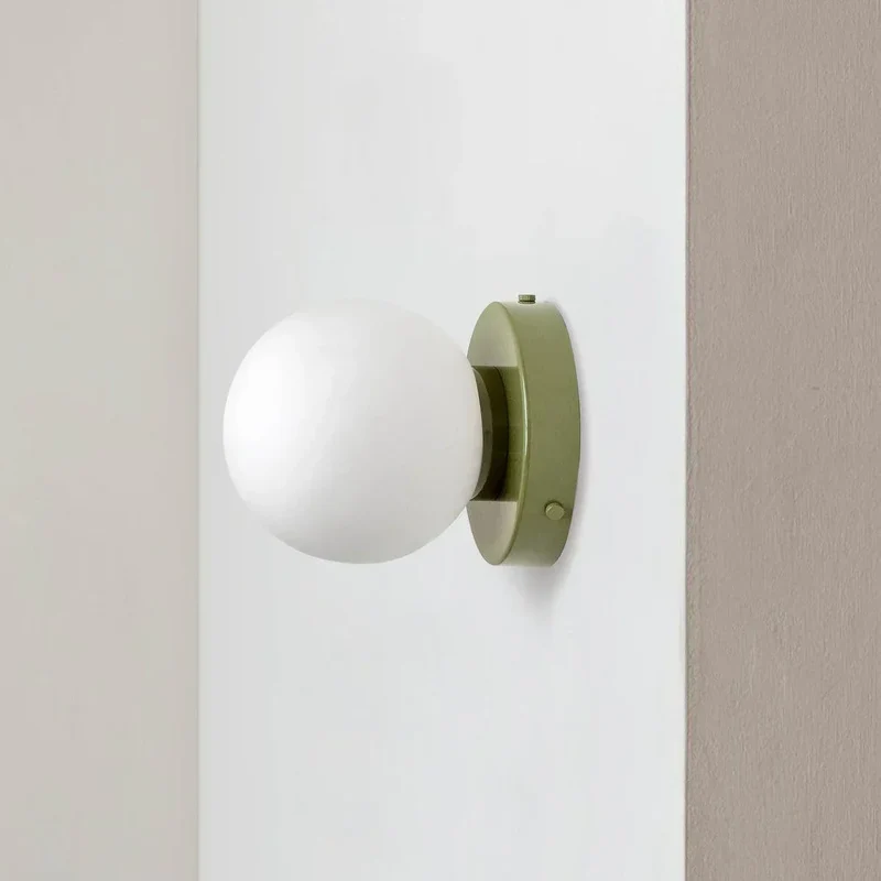 Minimalist Scandinavian round glass wall lamp