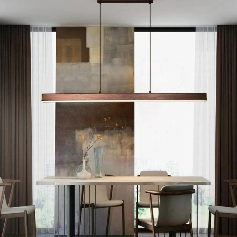 Minimalist functional linear LED pendant lamp for modern interiors