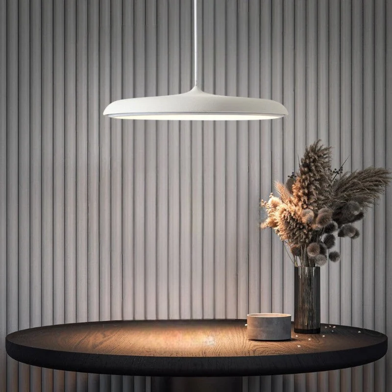 Timeless Scandinavian disc-shaped LED pendant lamp for modern homes