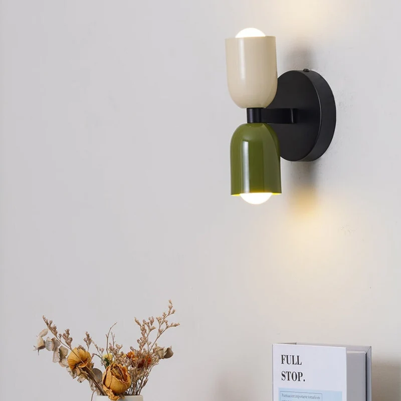 Retro industrial wall lamp with 2 adjustable heads for living room, bedroom, or hallway