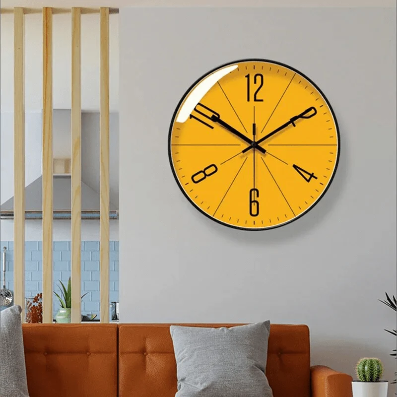 Modern wall clock with precise quartz mechanism