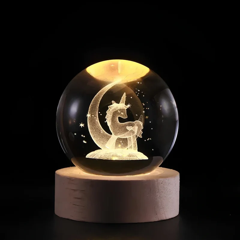 Glowing crystal 3D planetary space globe