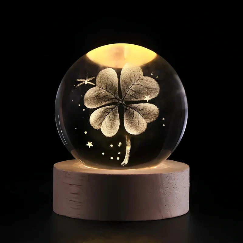 Glowing crystal 3D planetary space globe