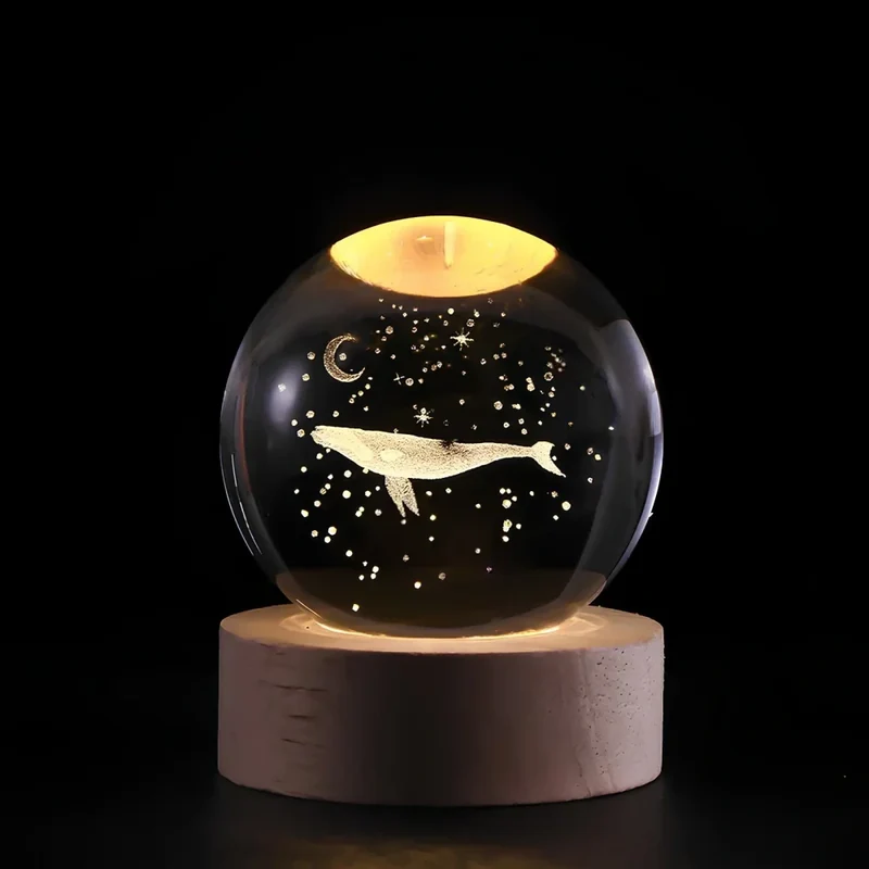 Glowing crystal 3D planetary space globe