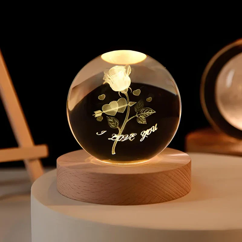 Glowing crystal 3D planetary space globe