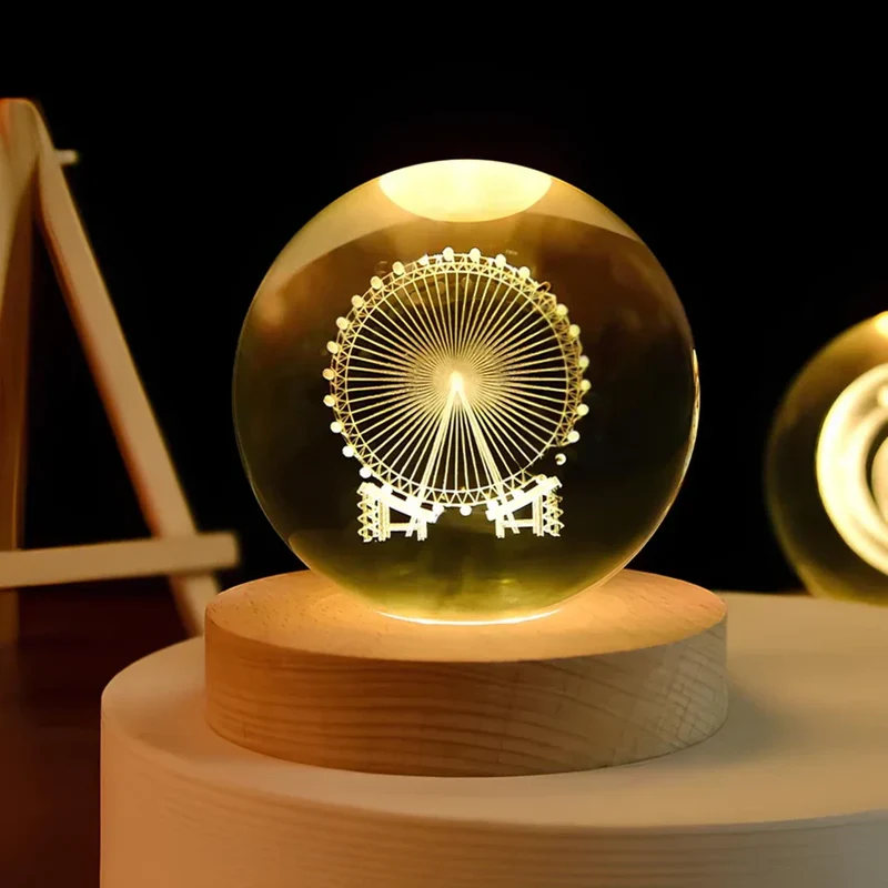 Glowing crystal 3D planetary space globe