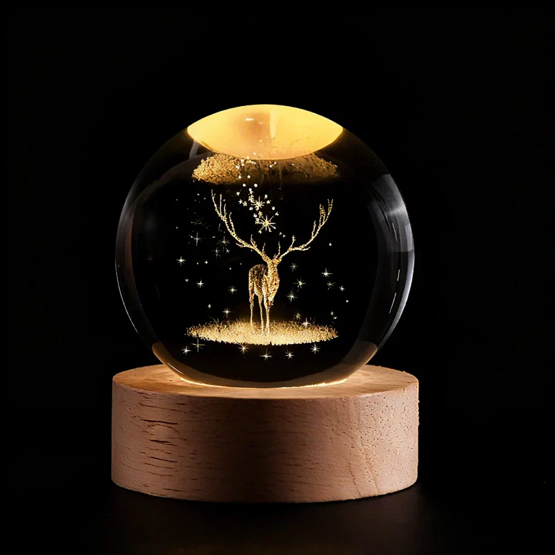 Glowing crystal 3D planetary space globe