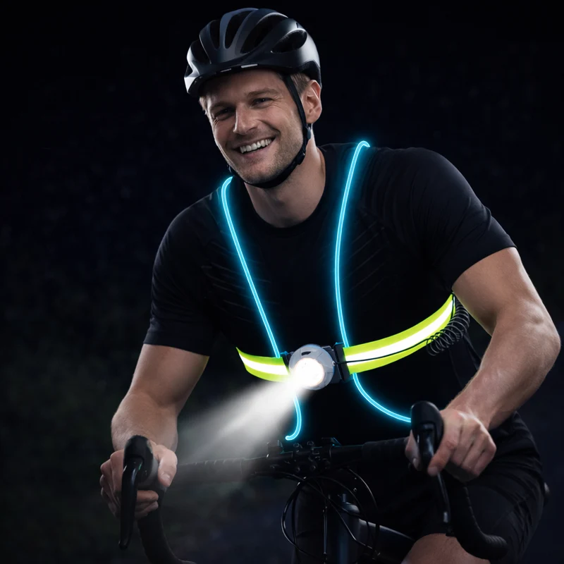 LED Veiligheidsvest – Reflecterend Ontwerp, Hoge Zichtbaarheid & Verstelbare Pasvorm