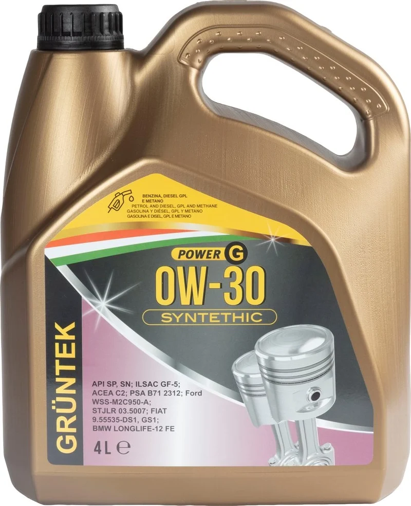 GRUNTEK Olio Lubrificante Motore 0W30 4L Sintetico Alta Qualit? Protezione
