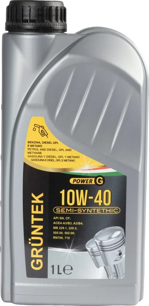 GRUNTEK Nuovo lubrificante POWER G 10W-40 semisintetico per veicoli a benzina