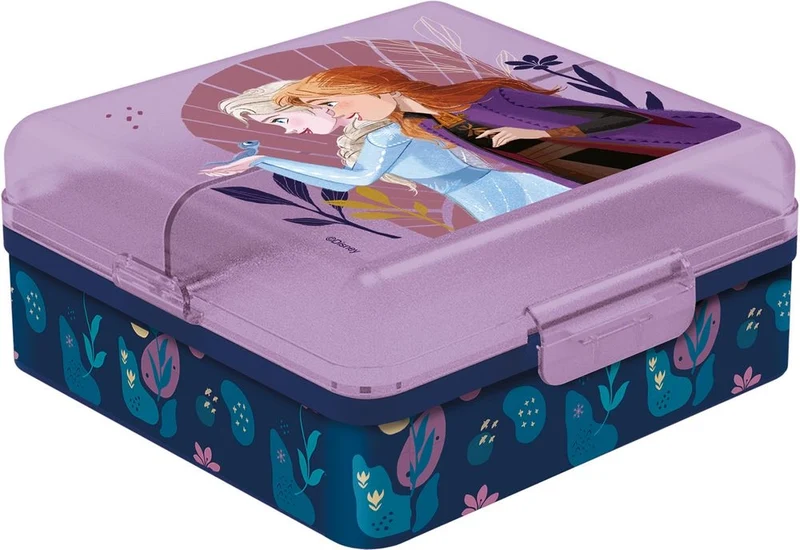TATAWAY Disney Sandwich Box viola per bambine in plastica Frozen Elsa Anna