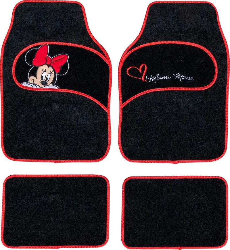 TATAWAY Tappetini auto in moquette universali con ricamo Minnie Disney
