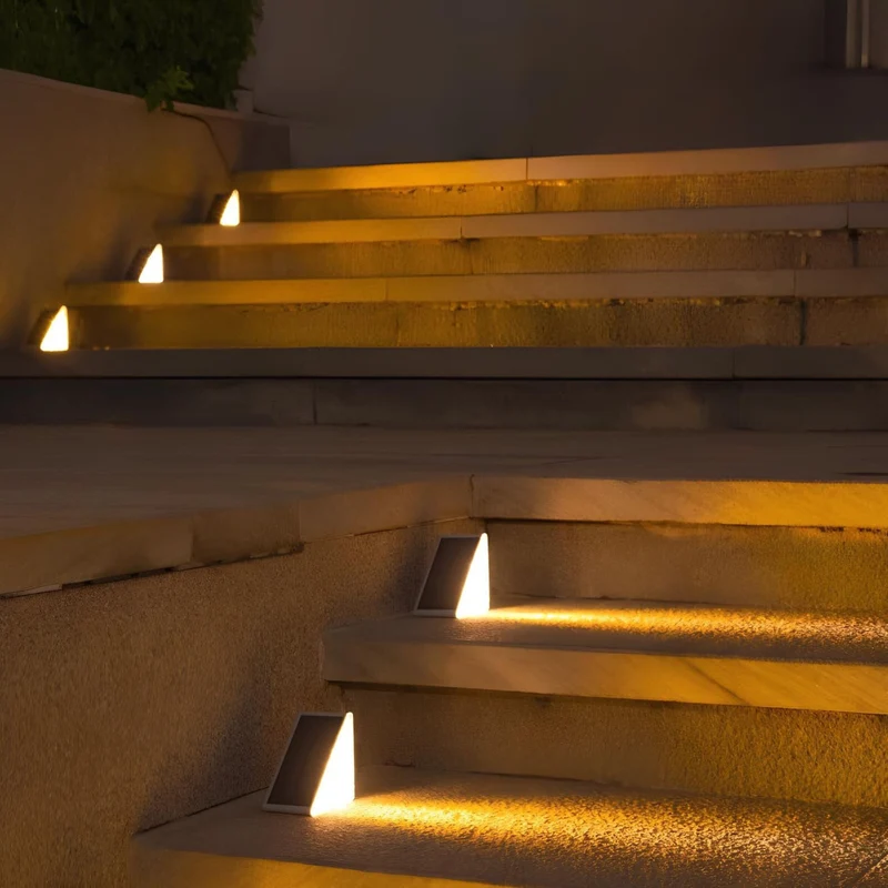 Bright modern solar stair lights