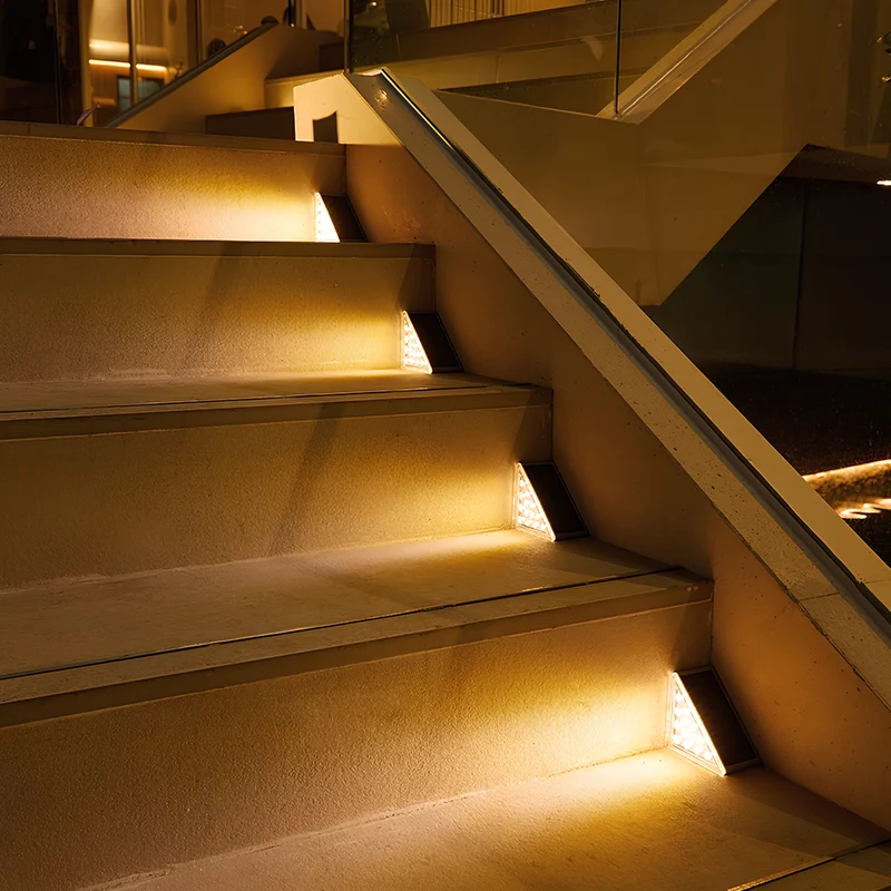 Bright modern solar stair lights