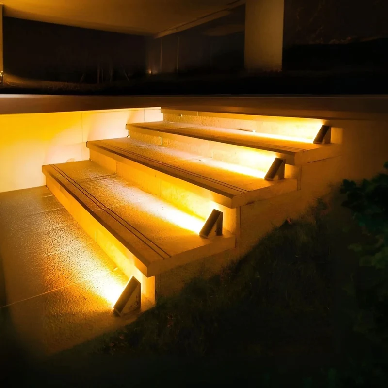 Bright modern solar stair lights