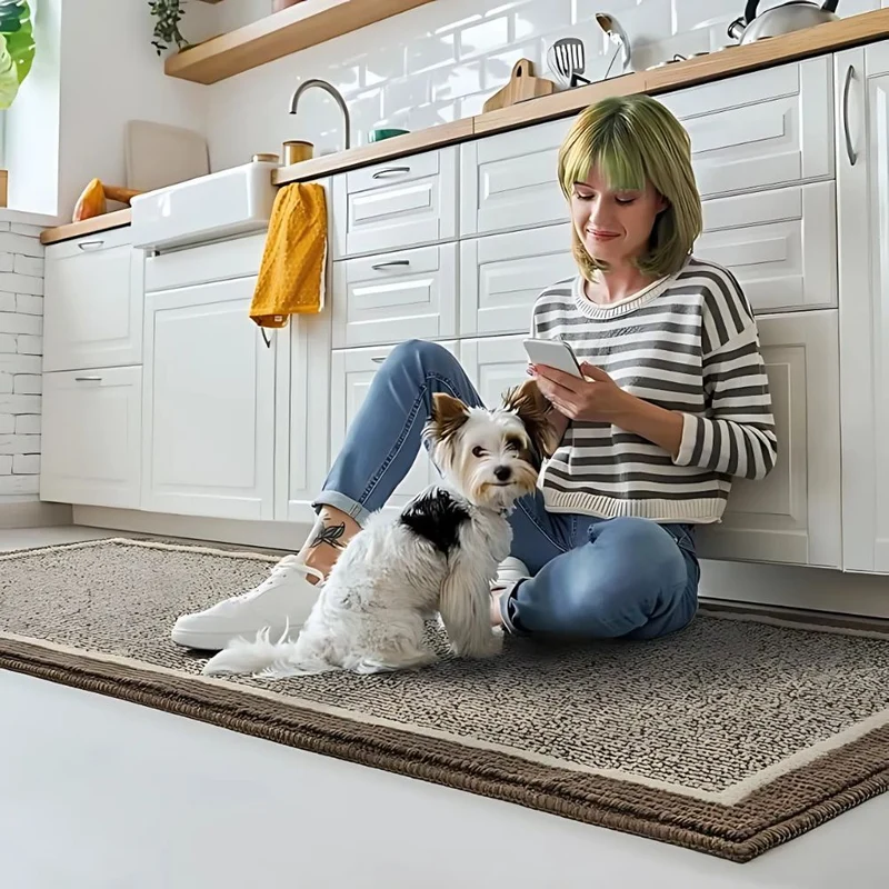 Anti-slip decorative waterproof kitchen mats