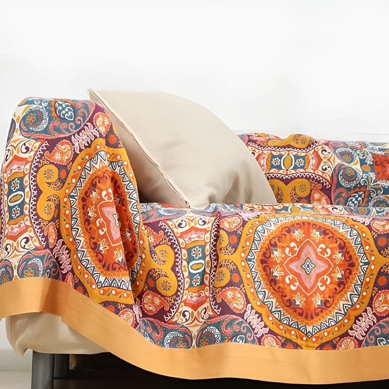 Innovative reversible cooling boho blanket for peaceful sleep