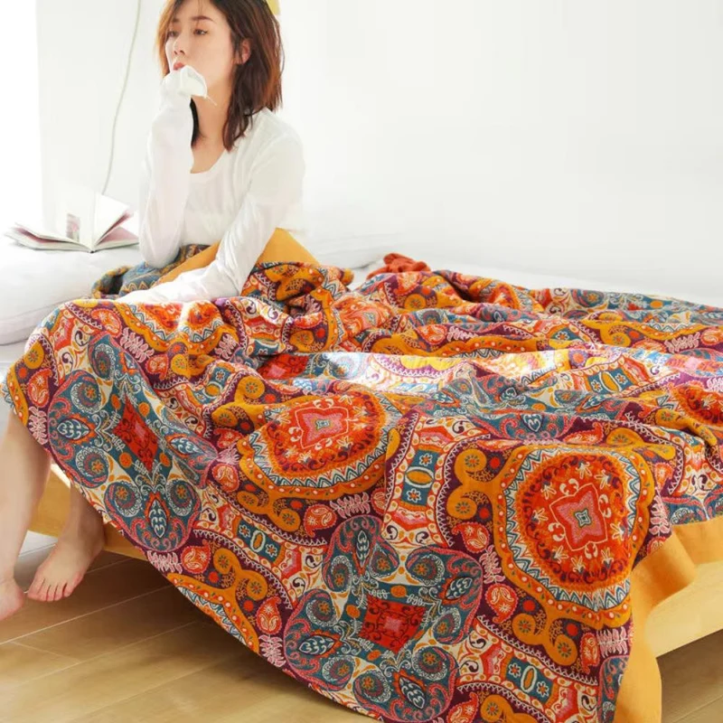 Innovative reversible cooling boho blanket for peaceful sleep