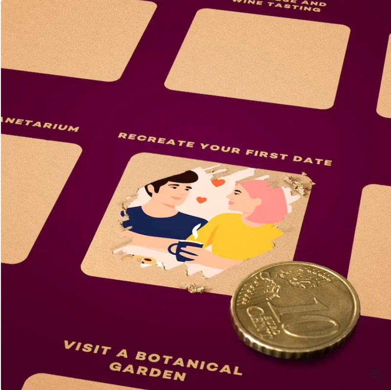 LoveQuest Date Kalender – Krasposter met 100 Unieke Date Ideeën voor Koppels en Geliefden